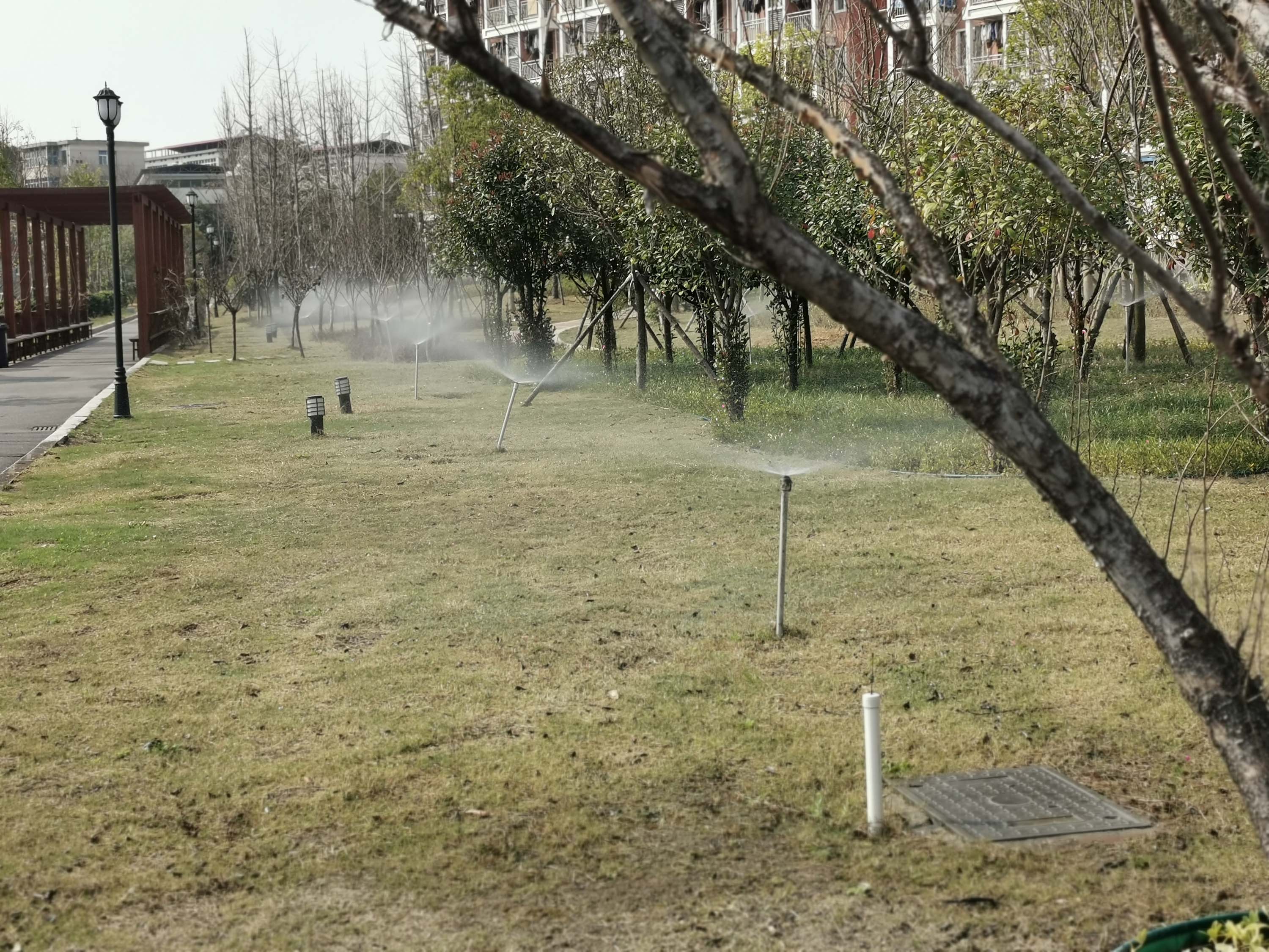 衡阳技师学院南面沿边道路智能喷灌系统安装工程